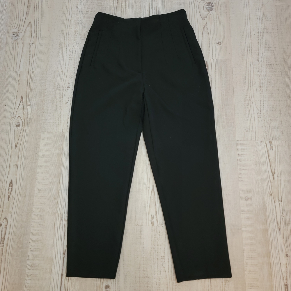 Zara Black High-Waist Tailored Pants Large Minimalist Business Casual Modern